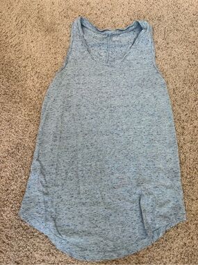 Gap Women’s Tank Top XS Light Blue Heathered Scoop Neck Lightweight